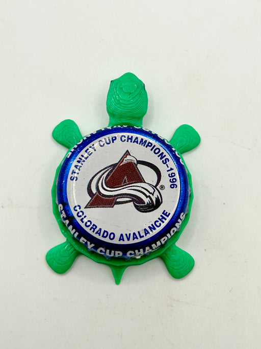 Colorado Avalanche Stanley Cup Champions (1996) - Bottle Cap Magnet Turtle Shell Shocked Art