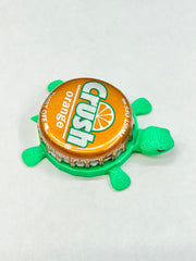 Orange Crush Soda - Bottle Cap Magnet Turtle Shell Shocked Art