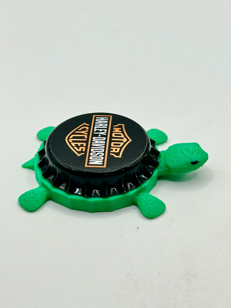 Harley Davidson Motorcycles - Bottle Cap Magnet Turtle Shell Shocked Art