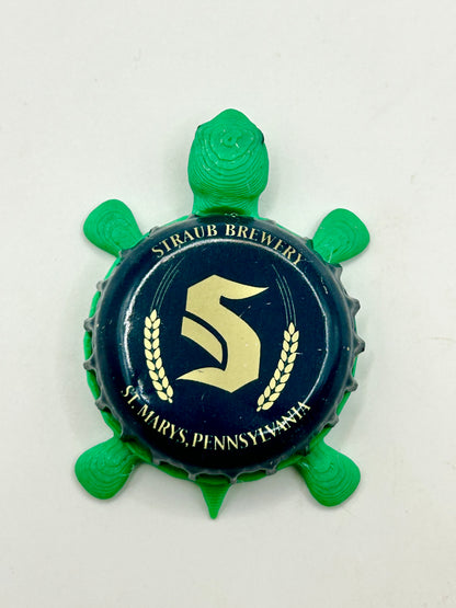 Straub Brewing (Blue) - Bottle Cap Magnet Turtle Shell Shocked Art