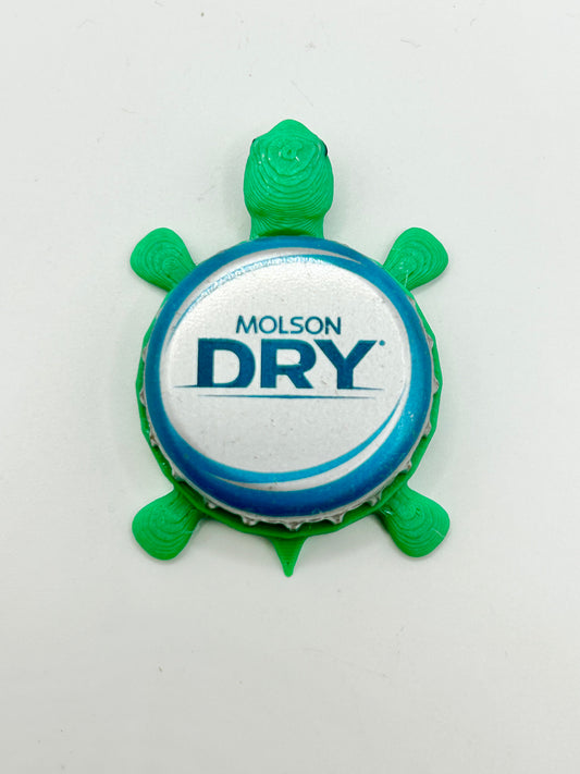 Molson Dry - Bottle Cap Magnet Turtle