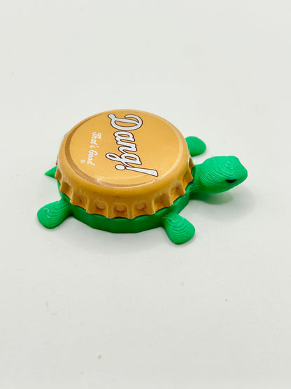 Dang! Root Beer - Bottle Cap Magnet Turtle Shell Shocked Art