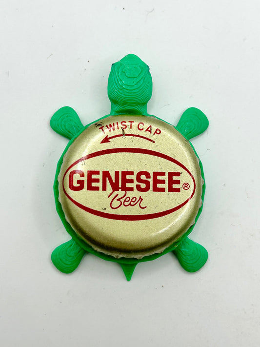 Genesee Beer (Red) - Bottle Cap Magnet Turtle Shell Shocked Art