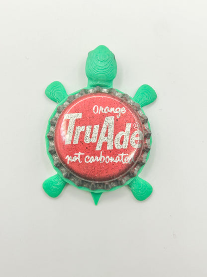TruAde Orange - Bottle Cap Magnet Turtle Shell Shocked Art