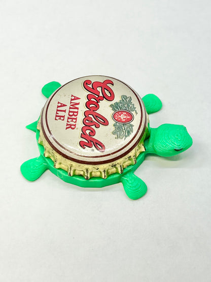 Grolsch Amber Ale - Bottle Cap Magnet Turtle Shell Shocked Art