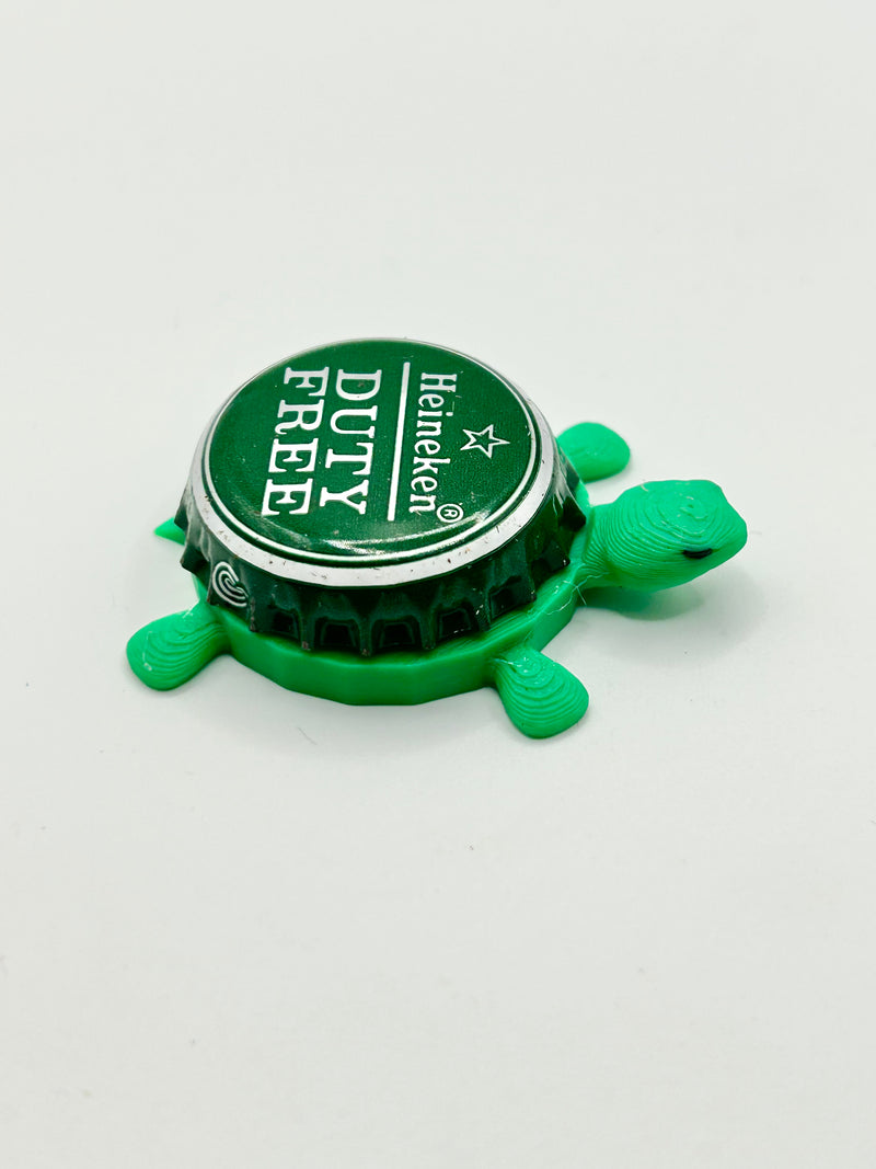 Heineken Duty Free - Bottle Cap Magnet Turtle Shell Shocked Art