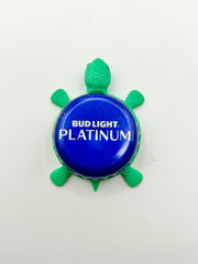 Bud Light Platinum (Blue) - Bottle Cap Magnet Turtle Shell Shocked Art