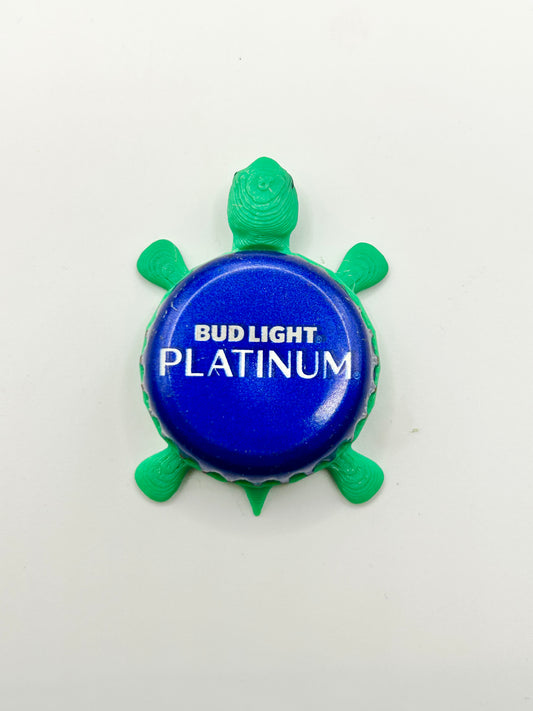 Bud Light Platinum (Blue) - Bottle Cap Magnet Turtle