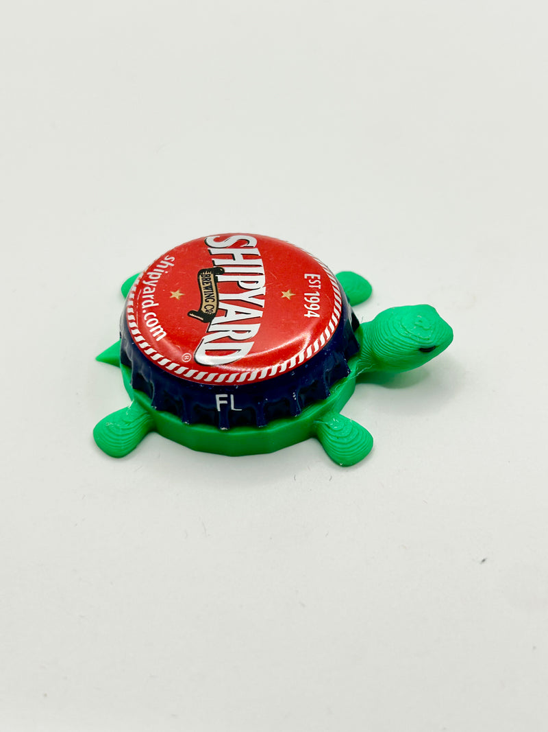 Shipyard Brewing (Red) - Bottle Cap Magnet Turtle Shell Shocked Art