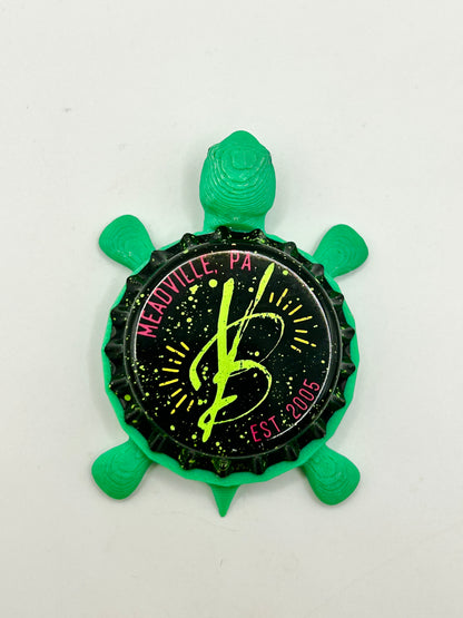 Voodoo Brewing - Bottle Cap Magnet Turtle Shell Shocked Art