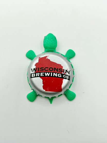 Wisconsin Brewing - Bottle Cap Magnet Turtle Shell Shocked Art
