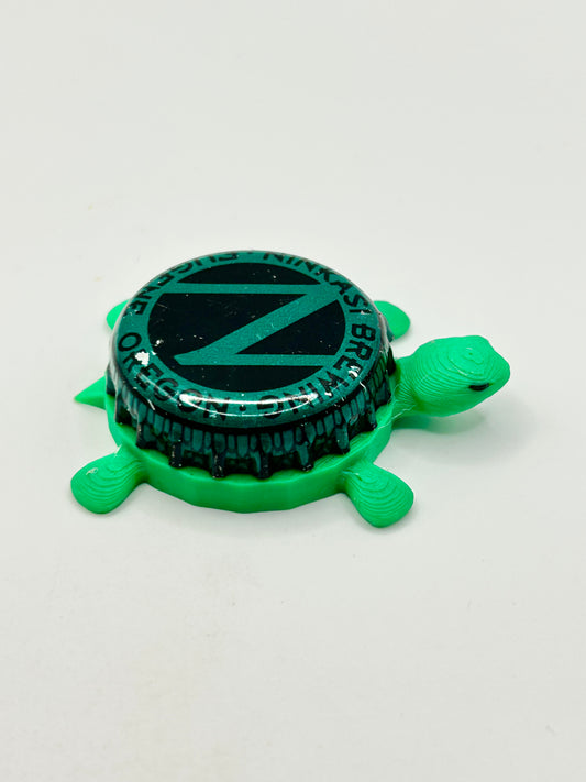Ninkasi Brewing (Green) - Bottle Cap Magnet Turtle