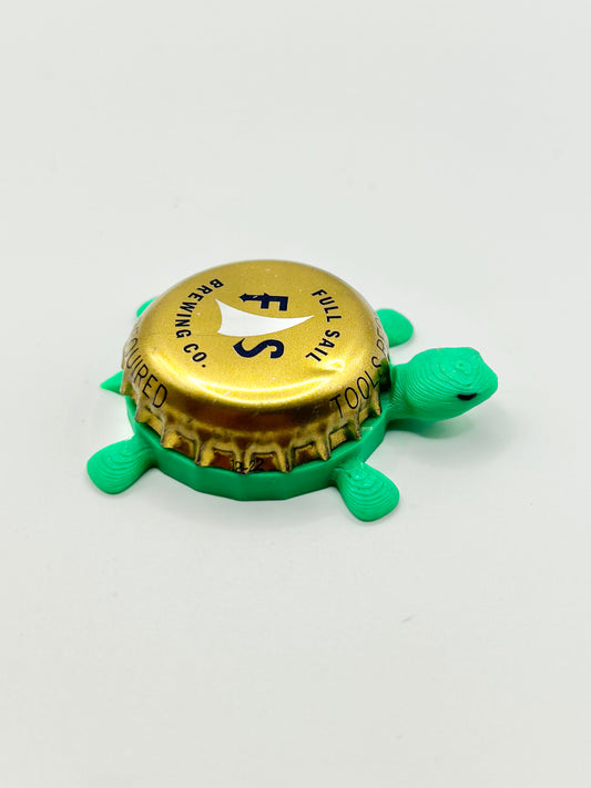 Full Sail Brewing (Gold) - Bottle Cap Magnet Turtle