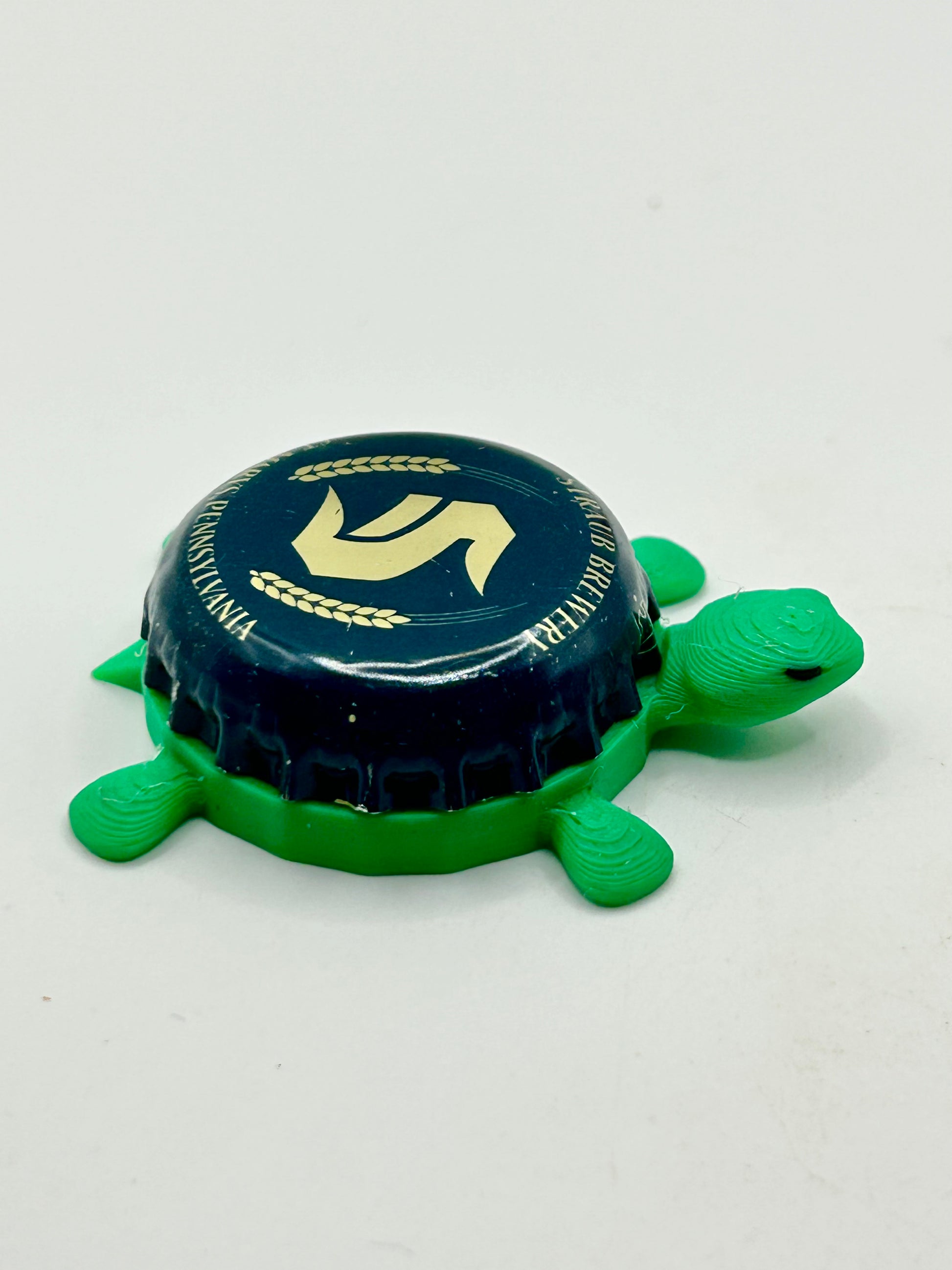 Straub Brewing (Blue) - Bottle Cap Magnet Turtle Shell Shocked Art