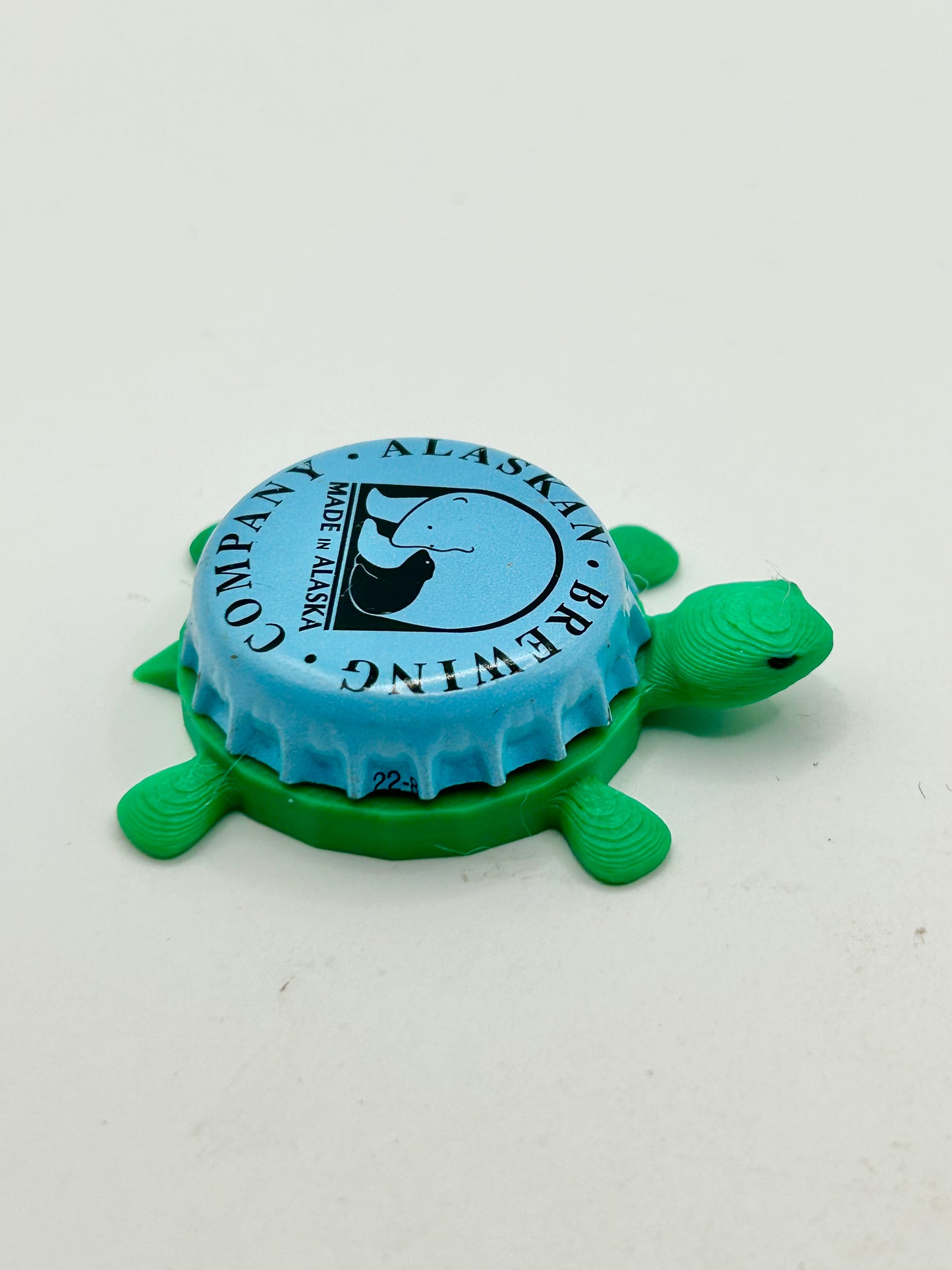 Alaskan Brewing (Baby Blue) - Bottle Cap Magnet Turtle Shell Shocked Art
