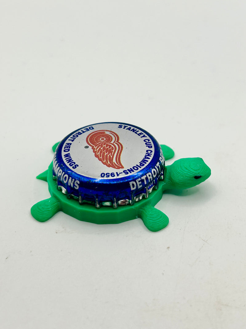 Detroit Red Wings Stanley Cup Champions (1950) - Bottle Cap Magnet Turtle Shell Shocked Art