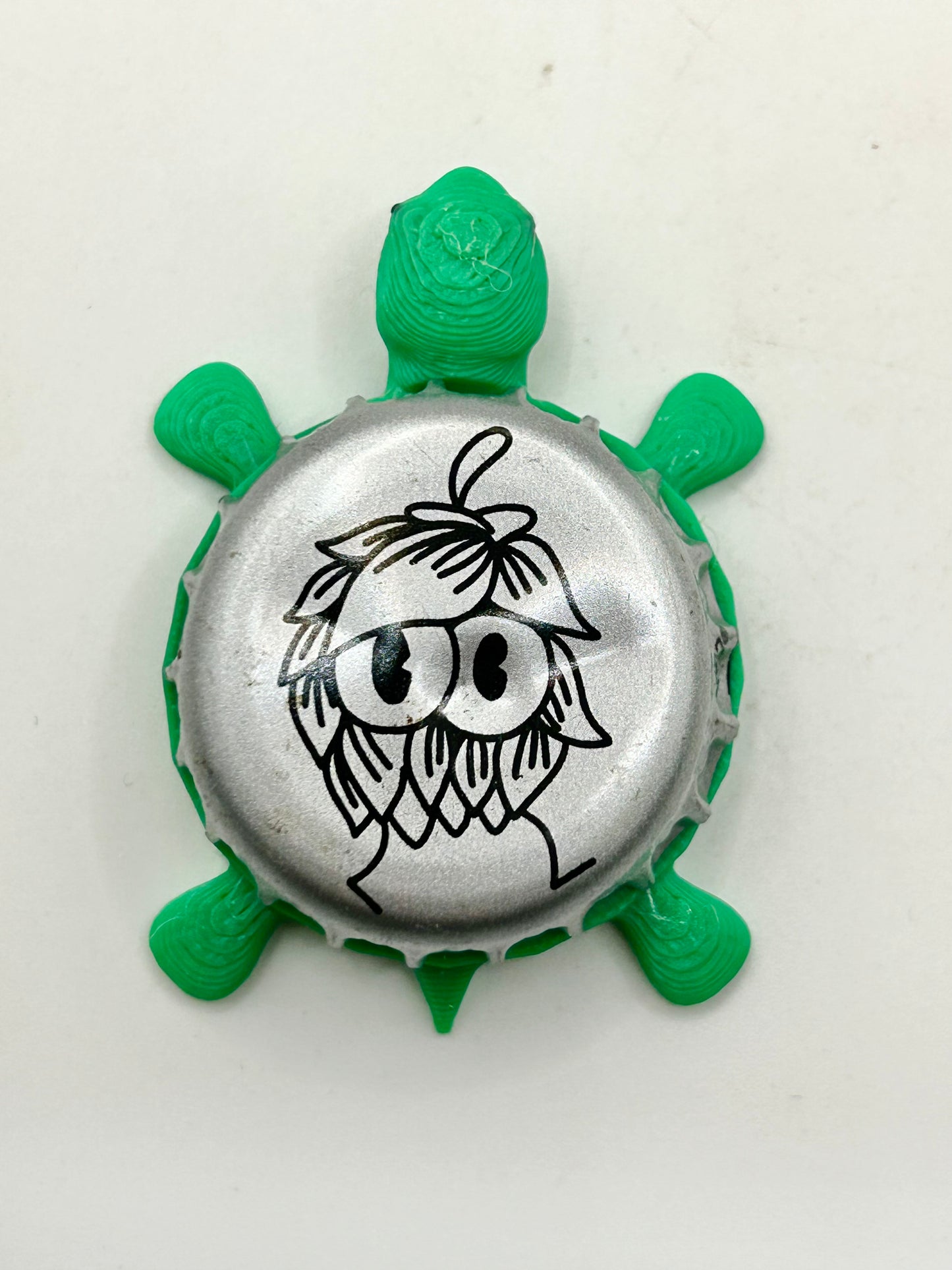 Millstream Brewing (Hops) - Bottle Cap Magnet Turtle Shell Shocked Art