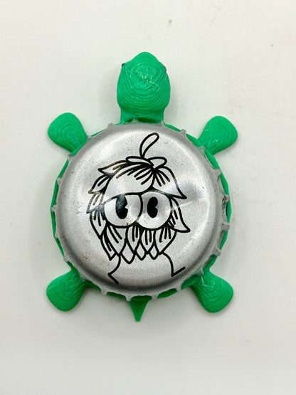 Millstream Brewing (Hops) - Bottle Cap Magnet Turtle Shell Shocked Art