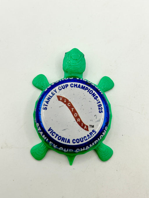 Victoria Cougars Stanley Cup Champions (1918) - Bottle Cap Magnet Turtle Shell Shocked Art