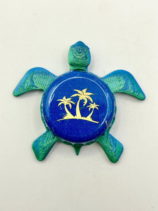 Seagrams (3 Palm Trees) - Sea Turtle Bottle Cap Magnet Shell Shocked Art