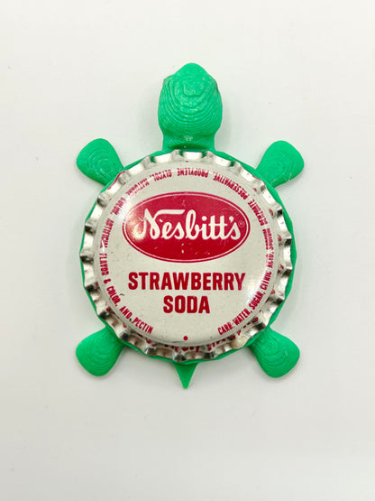 Nesbitt’s Strawberry Soda - Bottle Cap Magnet Turtle Shell Shocked Art