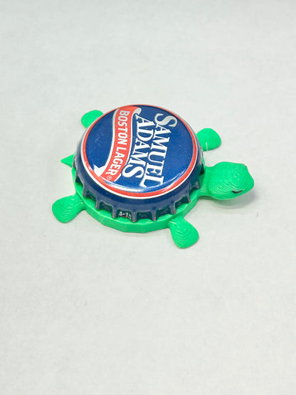 Sam Adams Boston Lager - Bottle Cap Magnet Turtle Shell Shocked Art