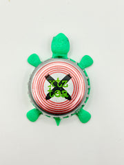 XTZ Tea - Bottle Cap Magnet Turtle Shell Shocked Art