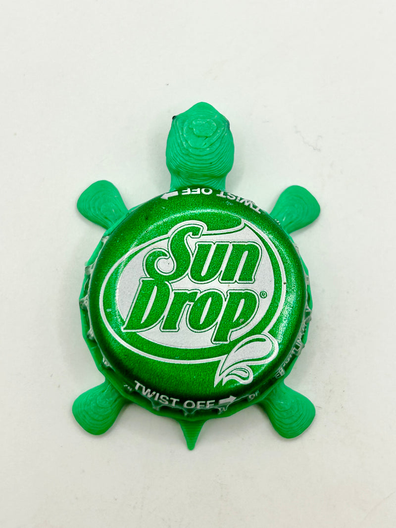 Sun Drop Citrus Soda (Green) - Bottle Cap Magnet Turtle Shell Shocked Art