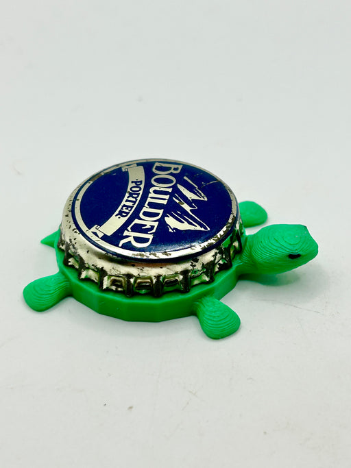 Boulder Beer (Vintage Blue, Porter) - Bottle Cap Magnet Turtle Shell Shocked Art