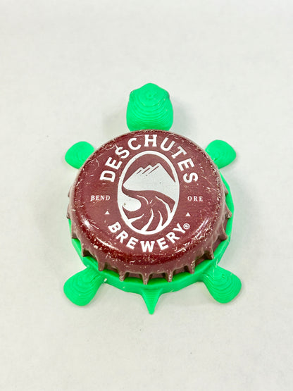 Deschutes Brewery (Maroon - Large Logo) - Bottle Cap Magnet Turtle Shell Shocked Art