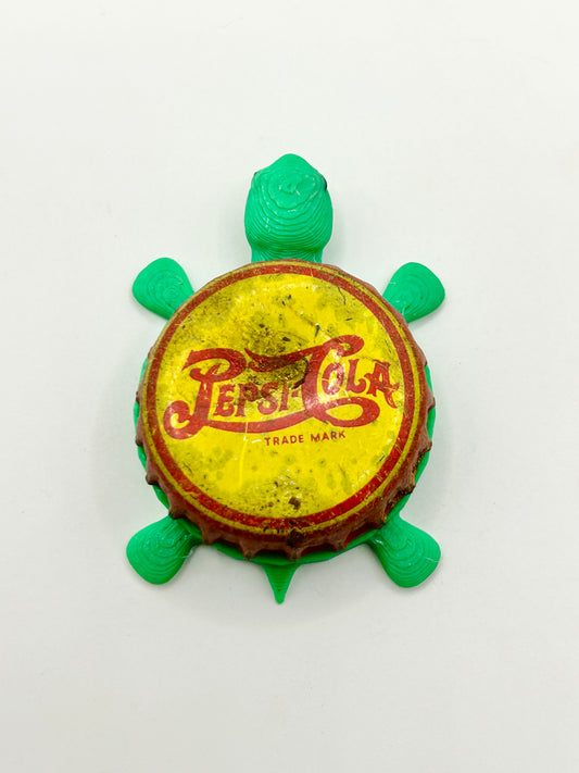 Pepsi Cola (Yellow - Vintage) - Bottle Cap Magnet Turtle