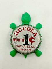 RC Cola (Vintage, One Cent) - Bottle Cap Magnet Turtle Shell Shocked Art