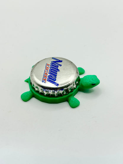 Natty Light (Silver) - Bottle Cap Magnet Turtle Shell Shocked Art