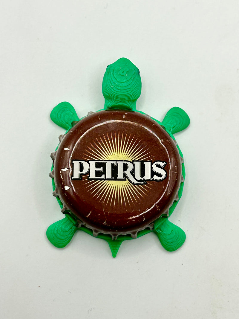Petrus Beer (Vintage) - Bottle Cap Magnet Turtle Shell Shocked Art