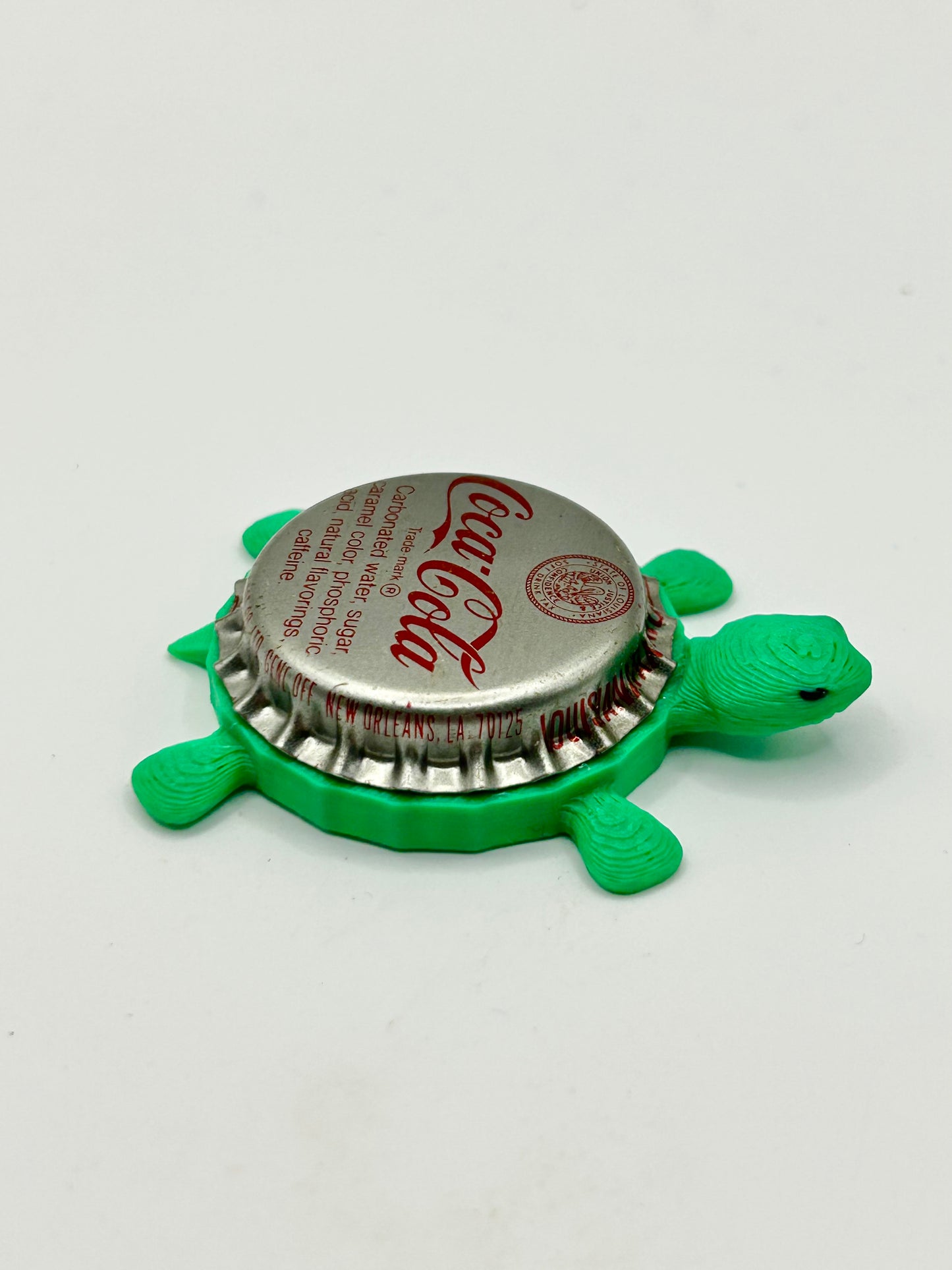 Coca Cola (Louisiana State) - Bottle Cap Magnet Turtle