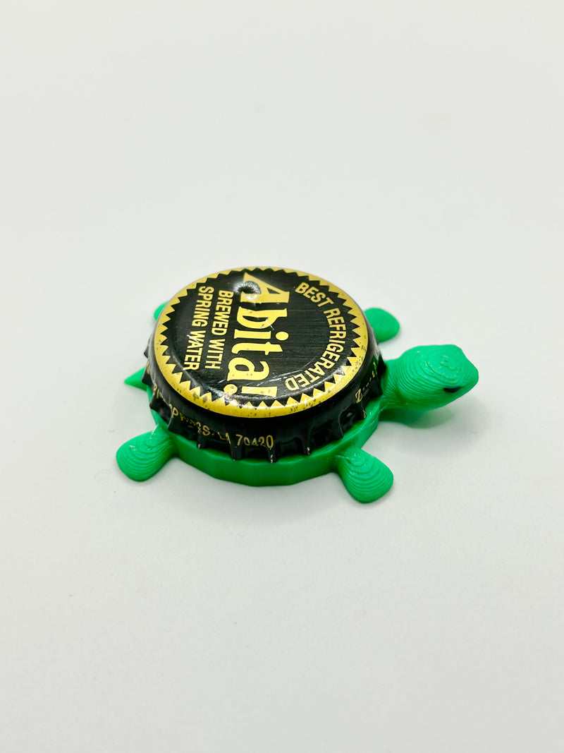 Abita Beer (Black & Yellow Cap) - Bottle Cap Magnet Turtle Shell Shocked Art