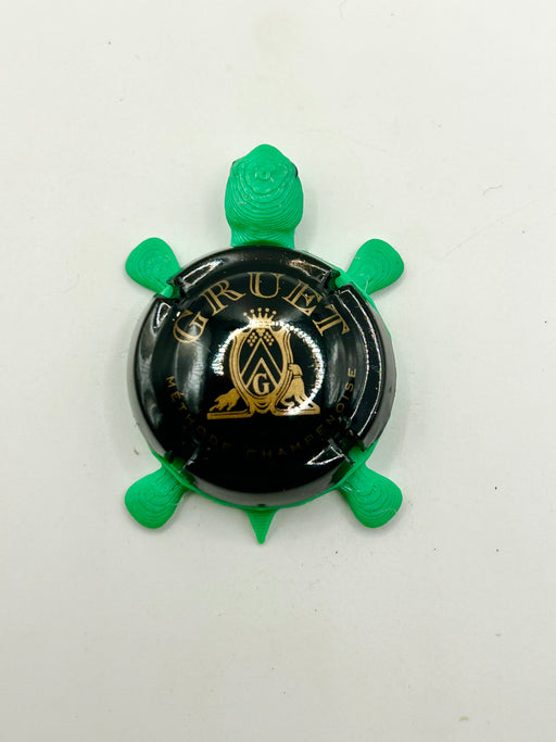 Gruet Champagne - Bottle Cap Magnet Turtle Shell Shocked Art