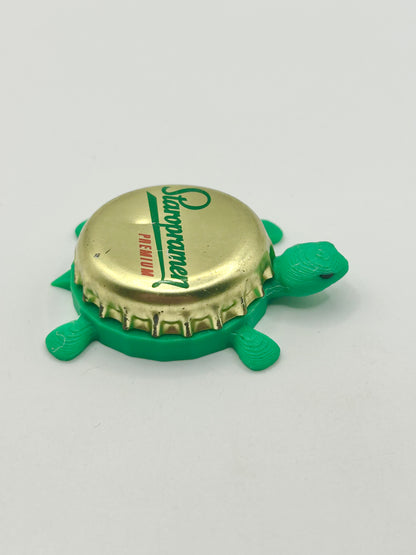 Staropramen Premium - Bottle Cap Magnet Turtle Shell Shocked Art