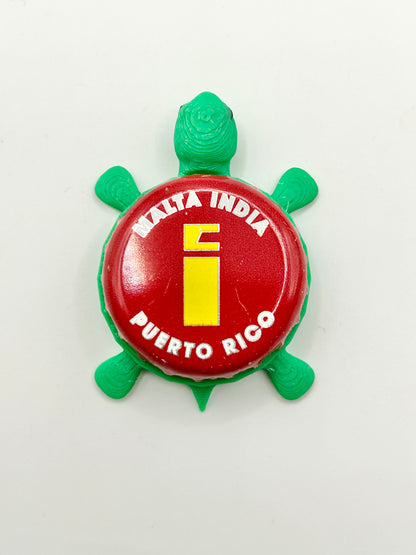 Malta India (Non-Alcoholic, Red) - Bottle Cap Magnet Turtle Shell Shocked Art
