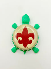 Bayou Teche Brewing (Beige) - Bottle Cap Magnet Turtle Shell Shocked Art