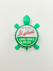 Leinenkugel's Canoe Paddler Kolsch - Bottle Cap Magnet Turtle Shell Shocked Art
