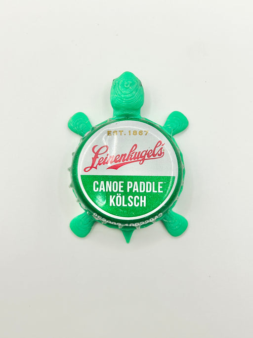 Leinenkugel's Canoe Paddler Kolsch - Bottle Cap Magnet Turtle Shell Shocked Art