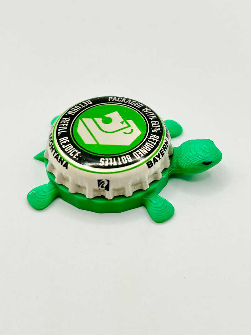 Bayern Brewing - Bottle Cap Magnet Turtle Shell Shocked Art
