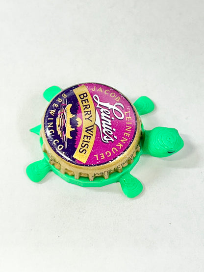 Leinenkugel's Berry Weiss - Bottle Cap Magnet Turtle Shell Shocked Art