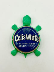 Celis White Beer (Blue) - Bottle Cap Magnet Turtle Shell Shocked Art