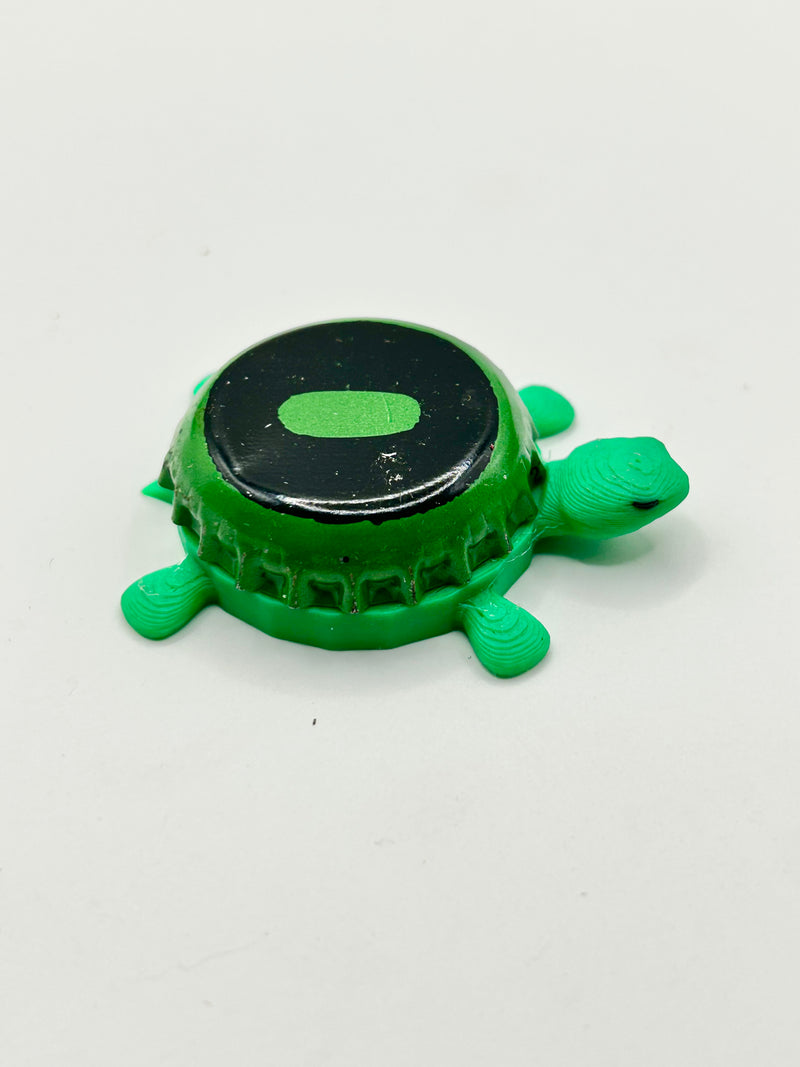 Omission Beer (Dark Green) - Bottle Cap Magnet Turtle Shell Shocked Art
