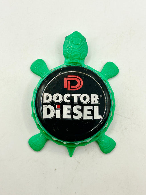 Dr. Diesel Beer (Black) - Bottle Cap Magnet Turtle Shell Shocked Art