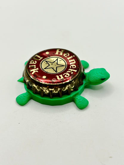 Heineken Dark (Vintage) - Bottle Cap Magnet Turtle Shell Shocked Art