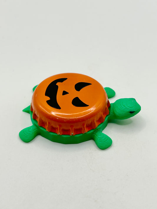 Jack O Lantern - Bottle Cap Magnet Turtle