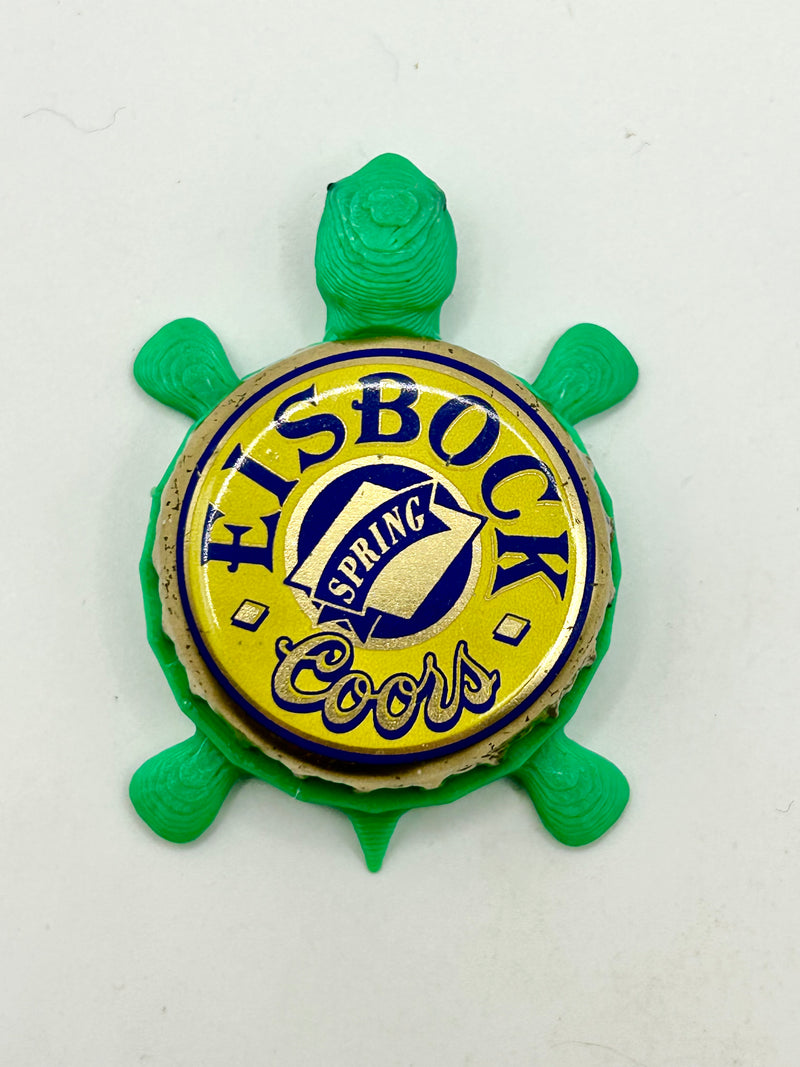 Coors Eisbock - Bottle Cap Magnet Turtle Shell Shocked Art